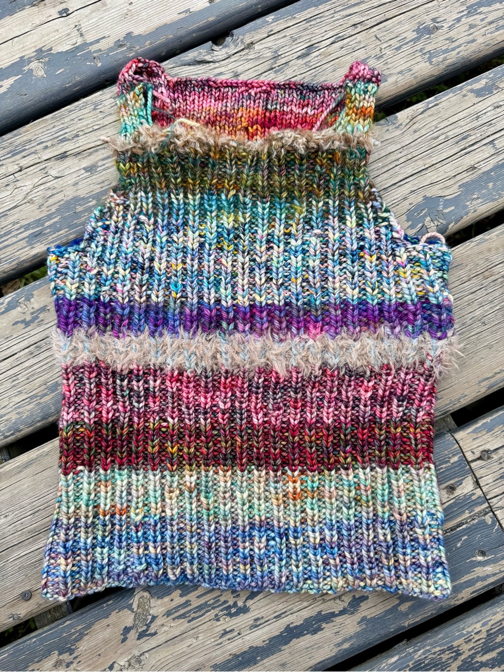 Multicolor Striped Knit Tank Top - Handcrafted Cozy Fit